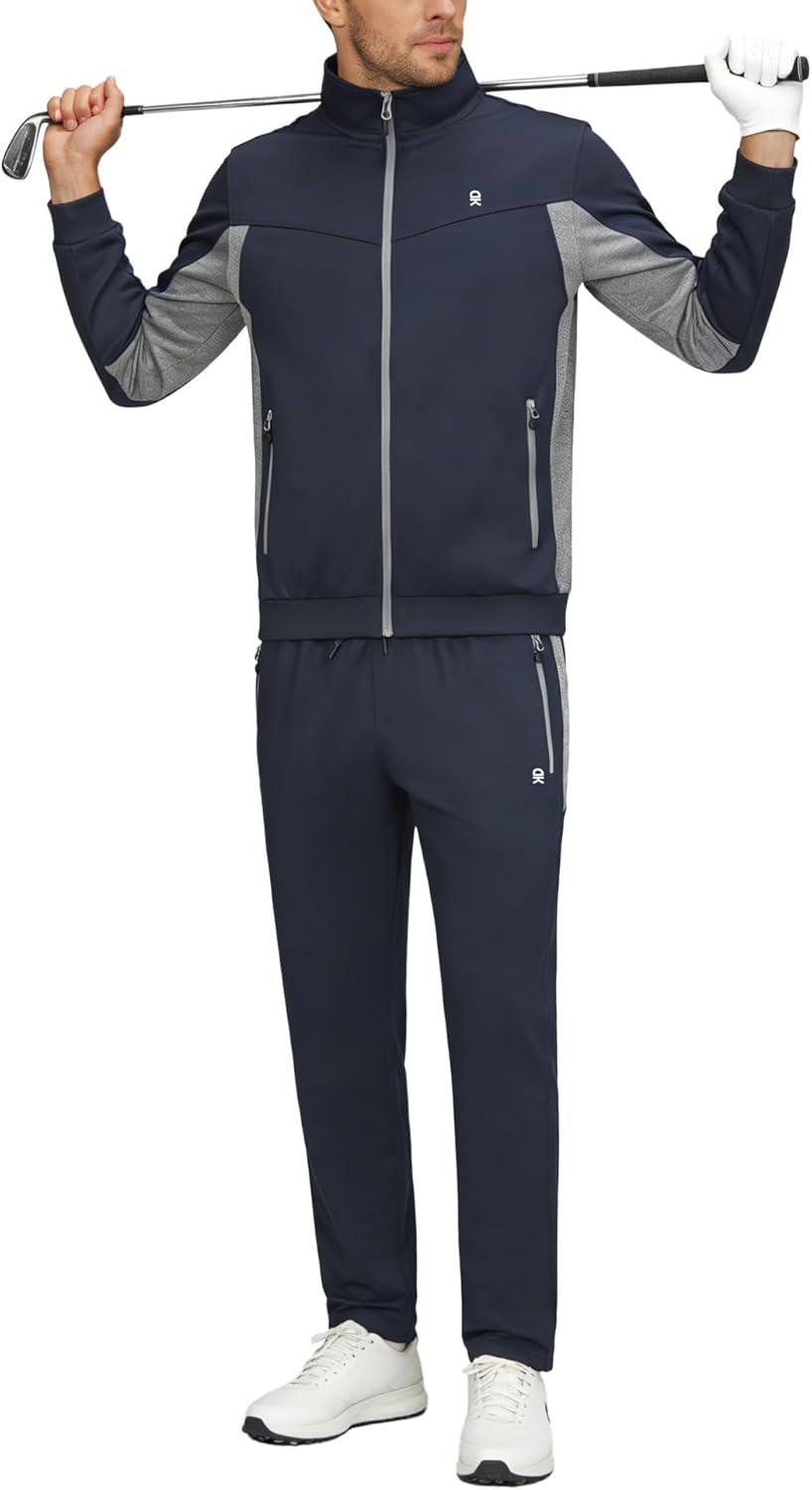 imageLittle Donkey Andy Mens Tracksuit Sweatsuits 2 Piece Set Athletic Jogging Gym Full Zip Sets Sweat Track Suits for MenStraight Leg Deep Blue