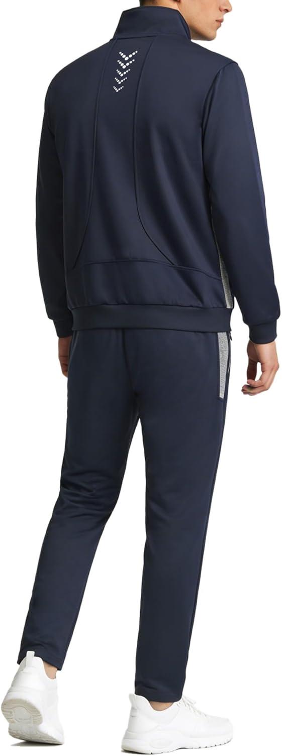 imageLittle Donkey Andy Mens Tracksuit Sweatsuits 2 Piece Set Athletic Jogging Gym Full Zip Sets Sweat Track Suits for MenStraight Leg Deep Blue