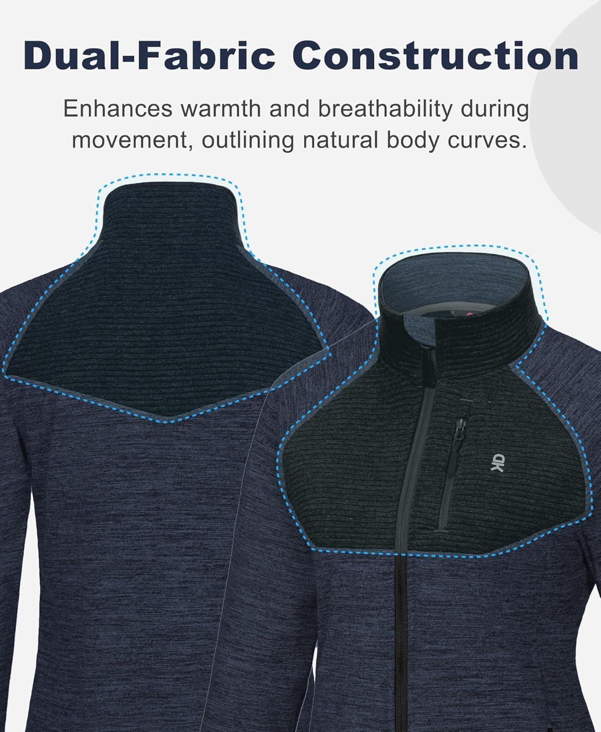 imageLittle Donkey Andy Womens Running Jackets Full Zip Up Lightweight Golf Jacket Athletic Coat for Hiking Outdoor with 3 PocketsBlack