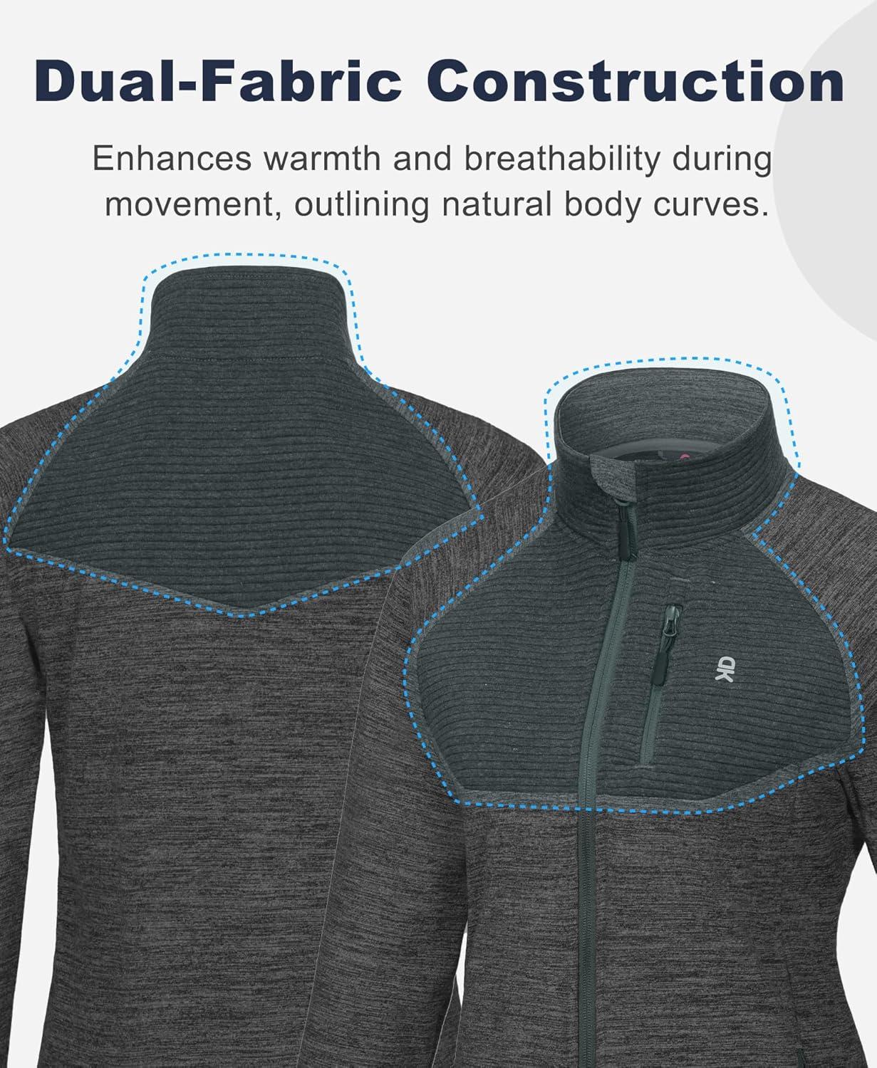 imageLittle Donkey Andy Womens Running Jackets Full Zip Up Lightweight Golf Jacket Athletic Coat for Hiking Outdoor with 3 PocketsBlack Ash