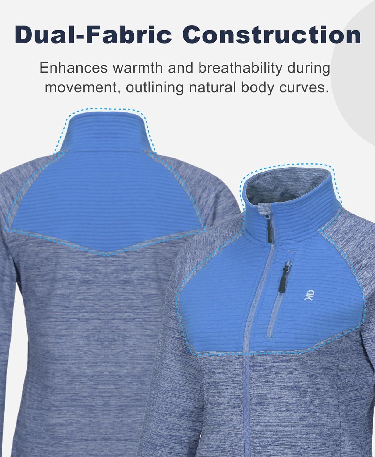 imageLittle Donkey Andy Womens Running Jackets Full Zip Up Lightweight Golf Jacket Athletic Coat for Hiking Outdoor with 3 PocketsBlue