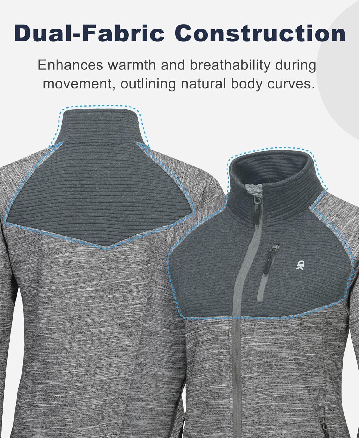 imageLittle Donkey Andy Womens Running Jackets Full Zip Up Lightweight Golf Jacket Athletic Coat for Hiking Outdoor with 3 PocketsDark Grey