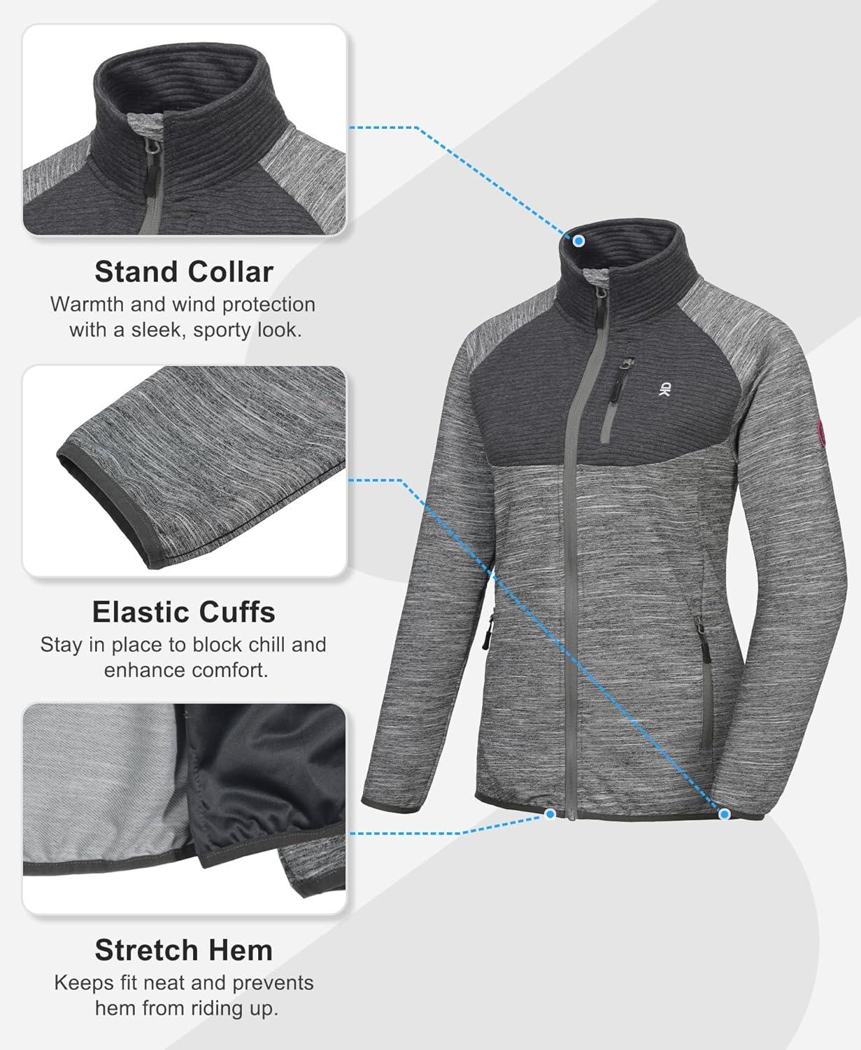 imageLittle Donkey Andy Womens Running Jackets Full Zip Up Lightweight Golf Jacket Athletic Coat for Hiking Outdoor with 3 PocketsDark Grey