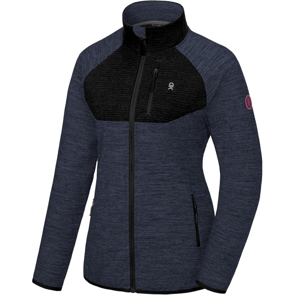 imageLittle Donkey Andy Womens Running Jackets Full Zip Up Lightweight Golf Jacket Athletic Coat for Hiking Outdoor with 3 PocketsBlack