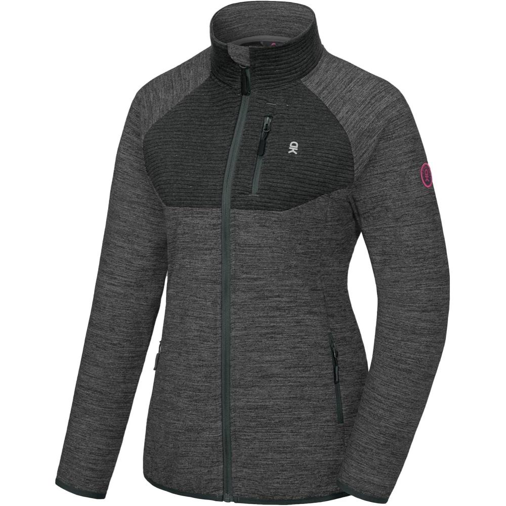 imageLittle Donkey Andy Womens Running Jackets Full Zip Up Lightweight Golf Jacket Athletic Coat for Hiking Outdoor with 3 PocketsBlack Ash