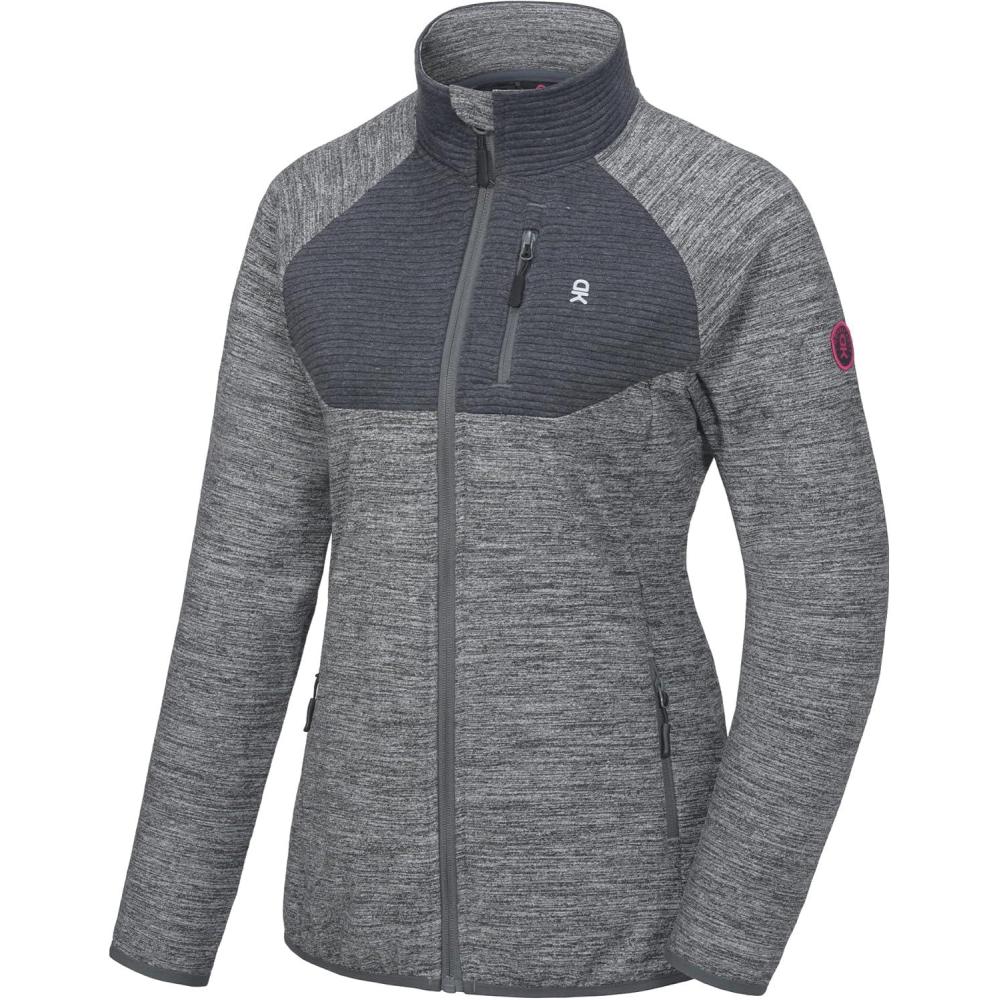imageLittle Donkey Andy Womens Running Jackets Full Zip Up Lightweight Golf Jacket Athletic Coat for Hiking Outdoor with 3 PocketsHeather Grey