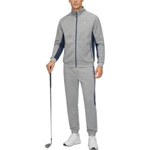 Little Donkey Andy Men’s Tracksuit Sweatsuits 2 Piece Set Athletic Jogging Gym Full Zip Sets Sweat Track Suits for Men(Gathered Leg Light Gray)