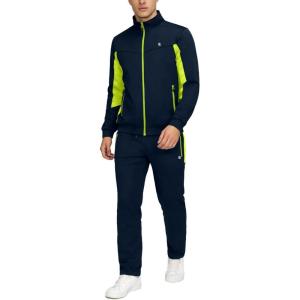 Little Donkey Andy Men’s Tracksuit Sweatsuits 2 Piece Set Athletic Jogging Gym Full Zip Sets Sweat Track Suits for Men(Straight Leg Blue Green)