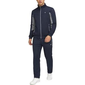 Little Donkey Andy Men’s Tracksuit Sweatsuits 2 Piece Set Athletic Jogging Gym Full Zip Sets Sweat Track Suits for Men(Straight Leg Deep Blue)
