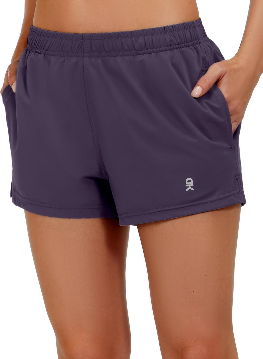imageLittle Donkey Andy Womens Running ShortsQuick Dry Athletic Shorts Workout Sport Gym Shorts with PocketsUpgraded Dark Purple