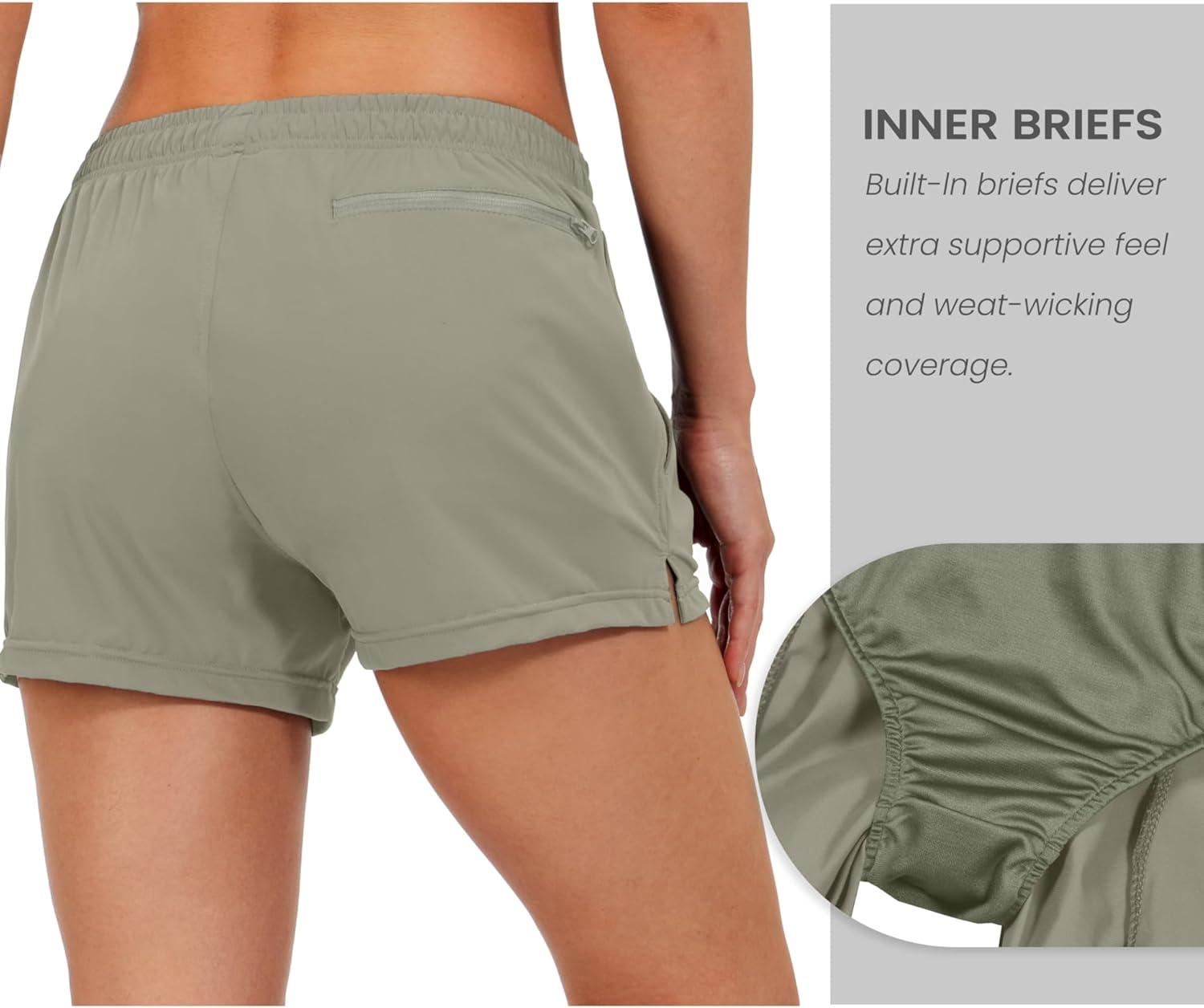 imageLittle Donkey Andy Womens Running ShortsQuick Dry Athletic Shorts Workout Sport Gym Shorts with PocketsUpgraded Sage