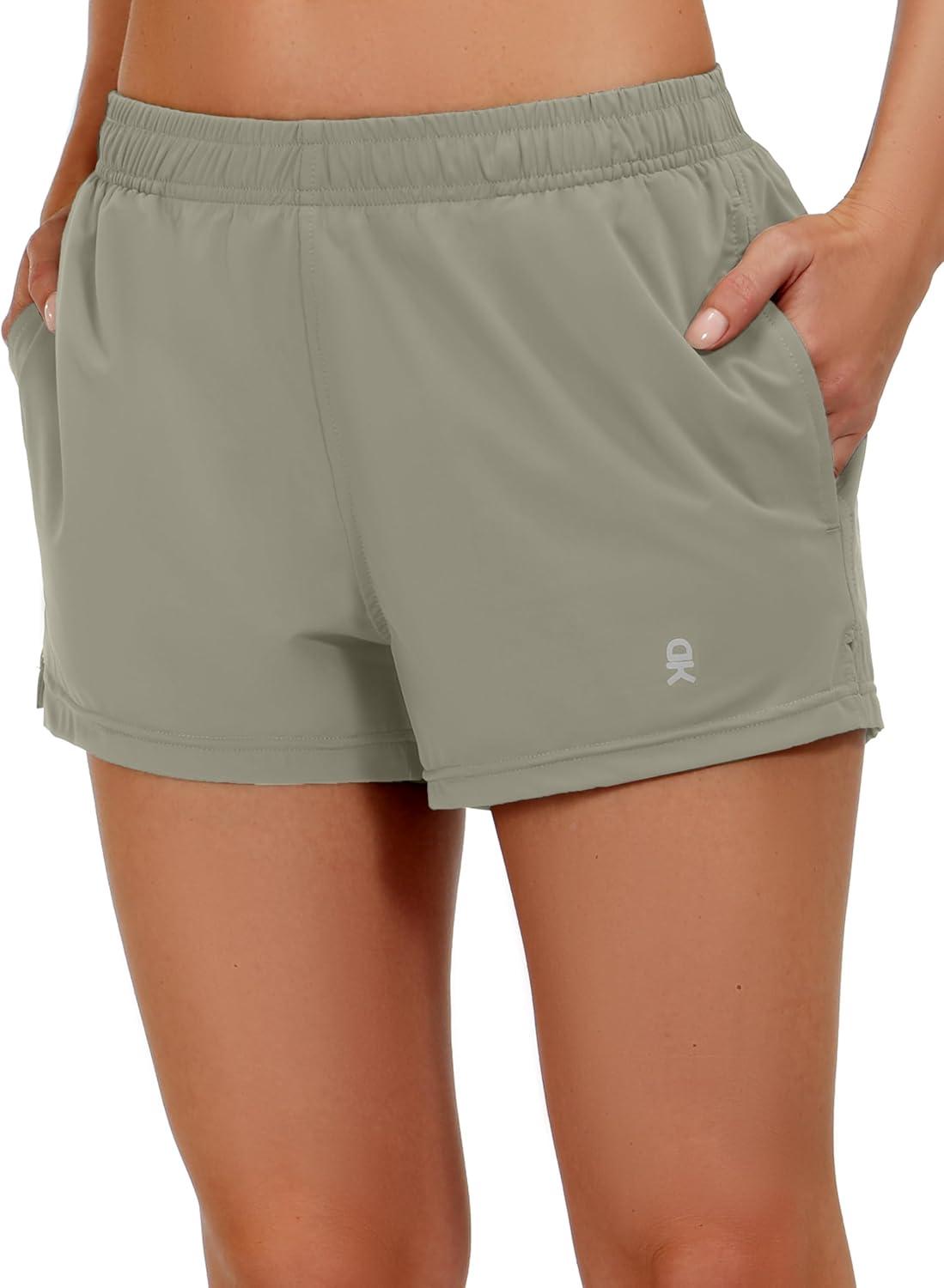 imageLittle Donkey Andy Womens Running ShortsQuick Dry Athletic Shorts Workout Sport Gym Shorts with PocketsUpgraded Sage