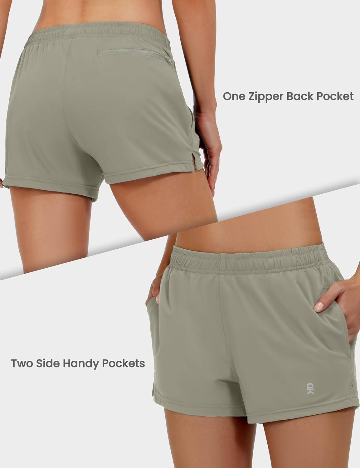imageLittle Donkey Andy Womens Running ShortsQuick Dry Athletic Shorts Workout Sport Gym Shorts with PocketsUpgraded Sage