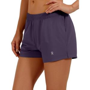 Little Donkey Andy Women’s Running Shorts,Quick Dry Athletic Shorts Workout Sport Gym Shorts with Pockets(Upgraded Dark Purple)