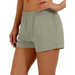Little Donkey Andy Women’s Running Shorts,Quick Dry Athletic Shorts Workout Sport Gym Shorts with Pockets(Upgraded Sage)