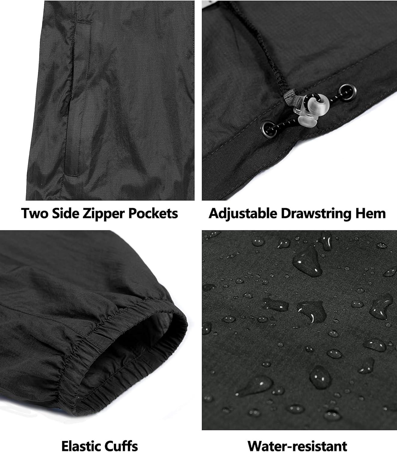 imageLittle Donkey Andy Mens UPF 50 Sun Protection Jacket Packable Lightweight Full Zip Hoodie for Running Travel OutdoorsUpgraded Black