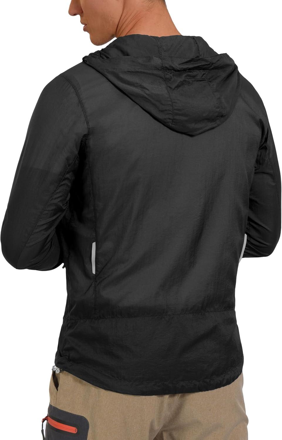 imageLittle Donkey Andy Mens UPF 50 Sun Protection Jacket Packable Lightweight Full Zip Hoodie for Running Travel OutdoorsUpgraded Black