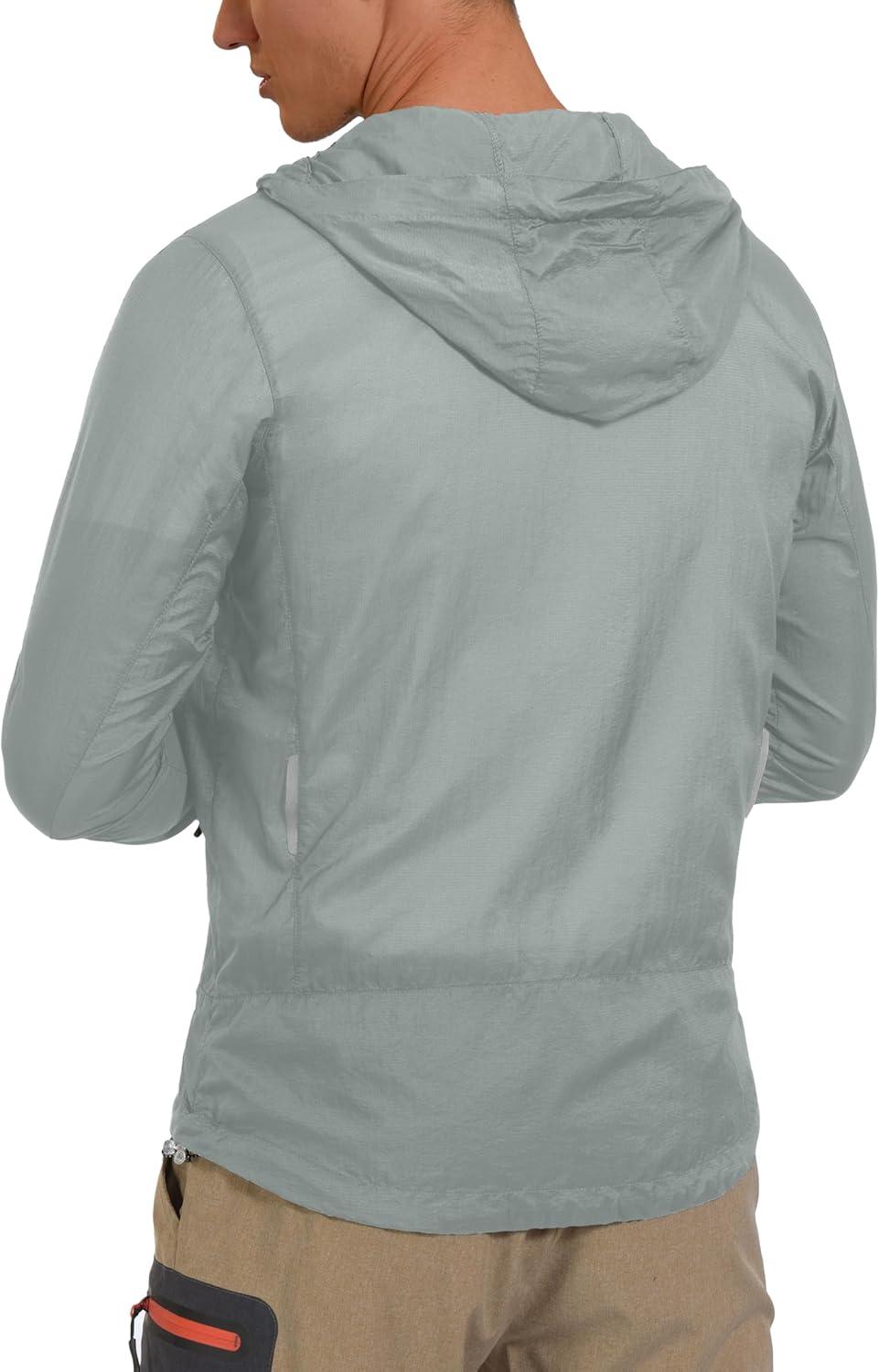 imageLittle Donkey Andy Mens UPF 50 Sun Protection Jacket Packable Lightweight Full Zip Hoodie for Running Travel OutdoorsUpgraded Gray