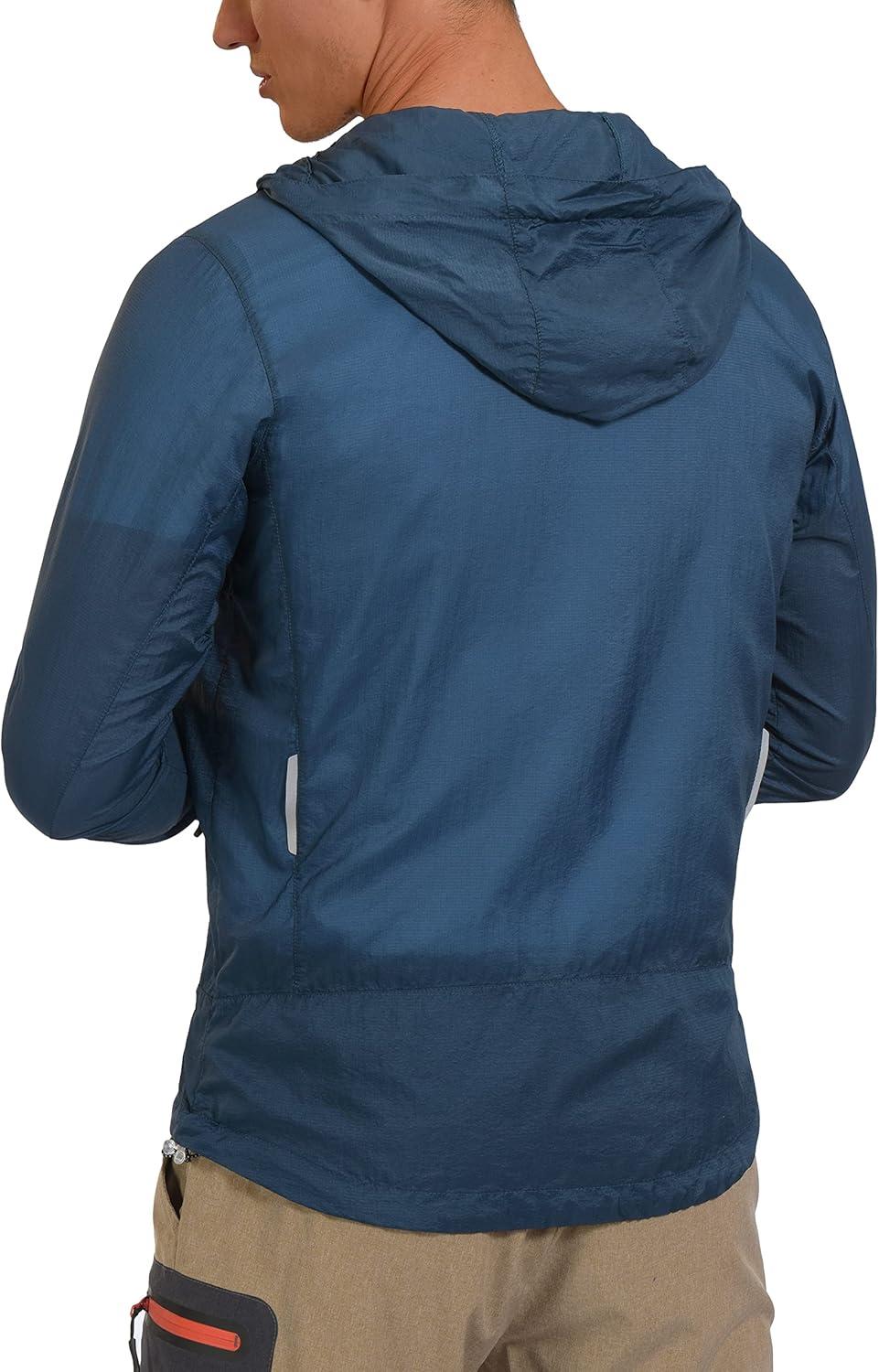 imageLittle Donkey Andy Mens UPF 50 Sun Protection Jacket Packable Lightweight Full Zip Hoodie for Running Travel OutdoorsUpgraded Navy Blue