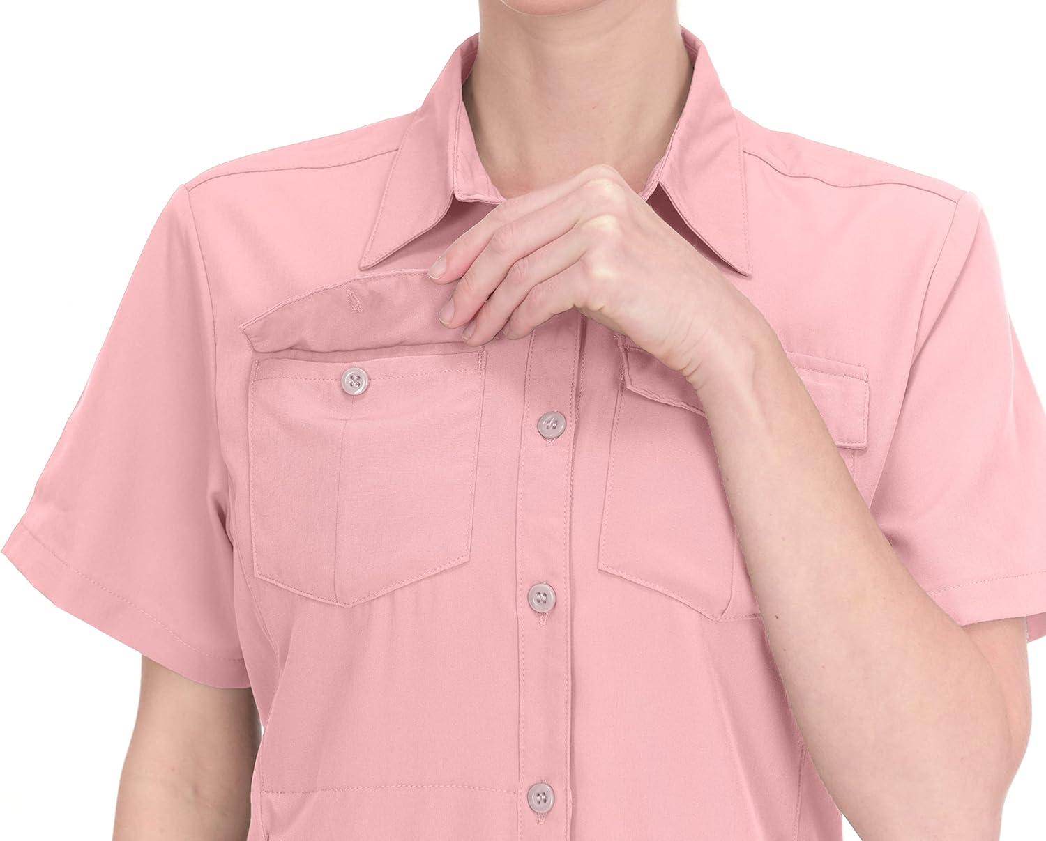 imageLittle Donkey Andy Womens Stretch Quick Dry UPF50 Short Sleeve Shirt for Hiking Travel Camping02 Pink
