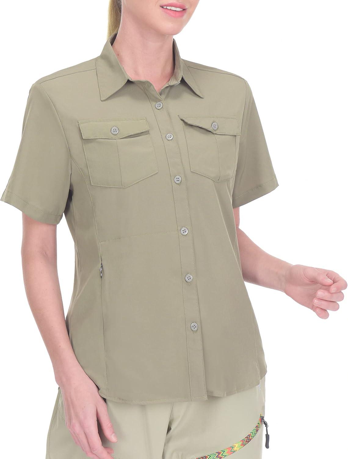 imageLittle Donkey Andy Womens Stretch Quick Dry UPF50 Short Sleeve Shirt for Hiking Travel Camping03 Sage