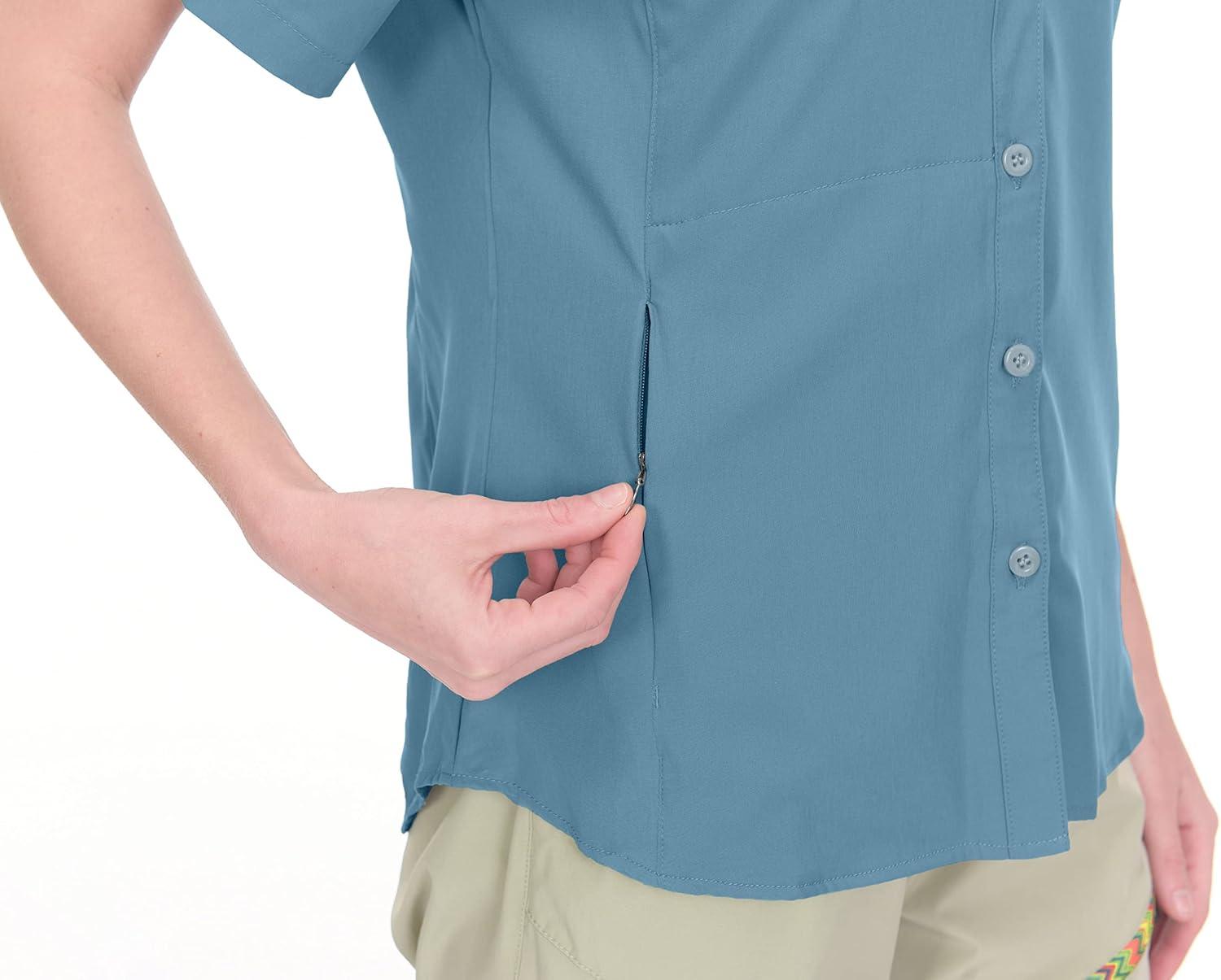 imageLittle Donkey Andy Womens Stretch Quick Dry UPF50 Short Sleeve Shirt for Hiking Travel Camping06 Slate