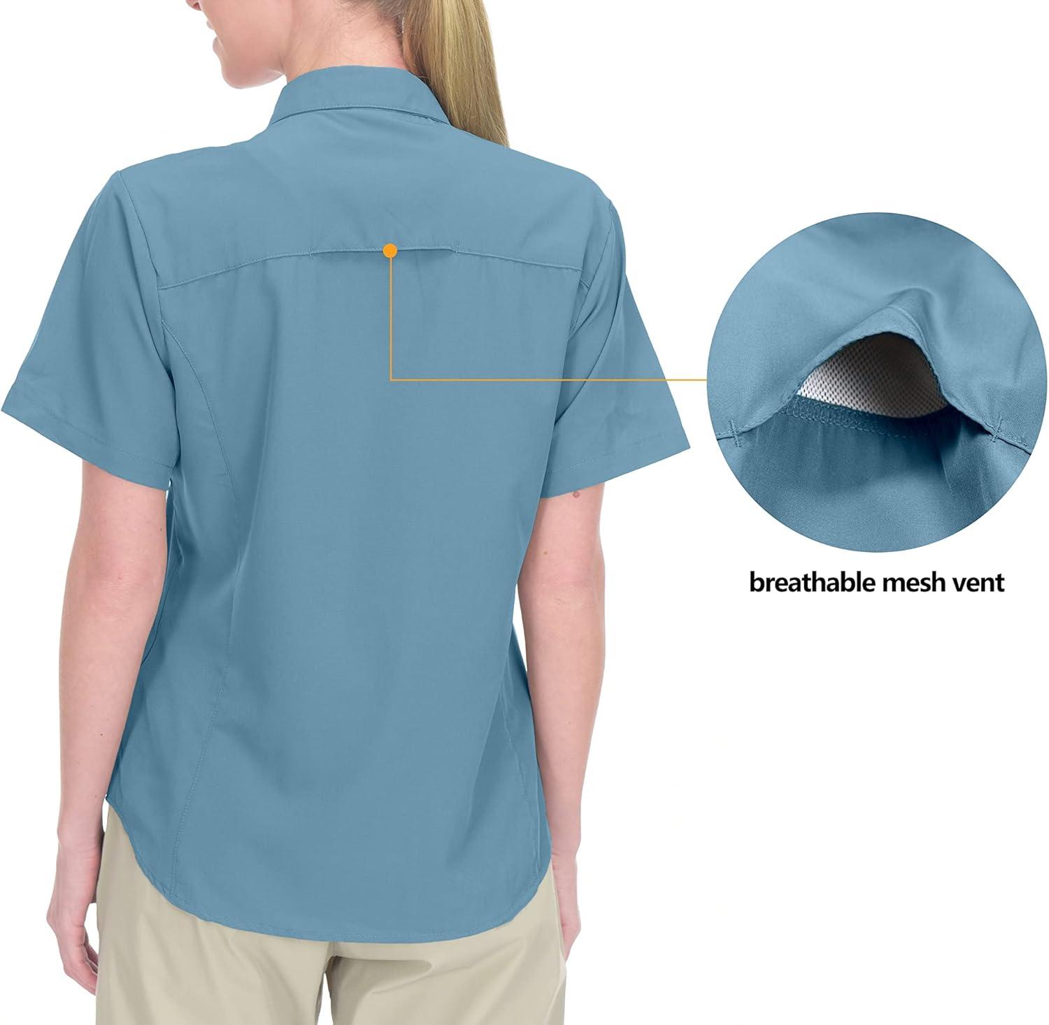 imageLittle Donkey Andy Womens Stretch Quick Dry UPF50 Short Sleeve Shirt for Hiking Travel Camping06 Slate