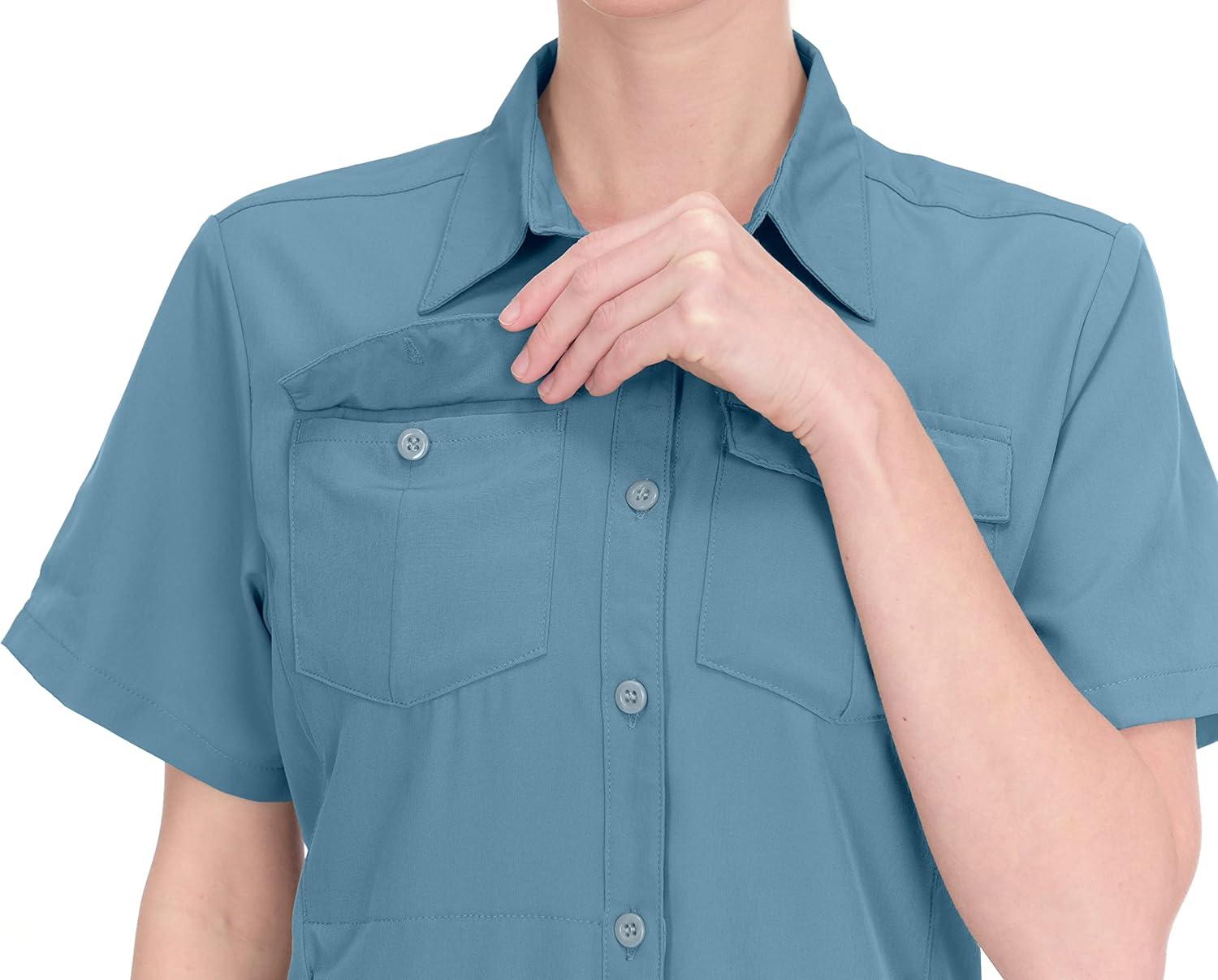imageLittle Donkey Andy Womens Stretch Quick Dry UPF50 Short Sleeve Shirt for Hiking Travel Camping06 Slate