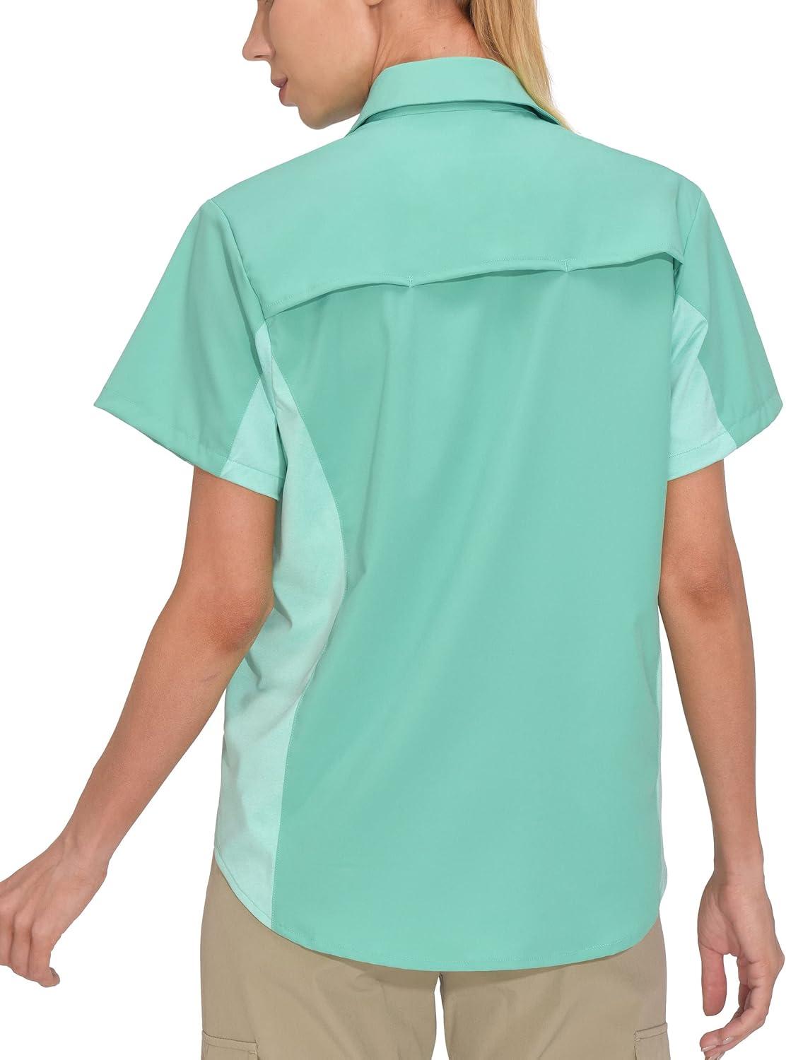 imageLittle Donkey Andy Womens Stretch Quick Dry UPF50 Short Sleeve Shirt for Hiking Travel CampingSeafoam