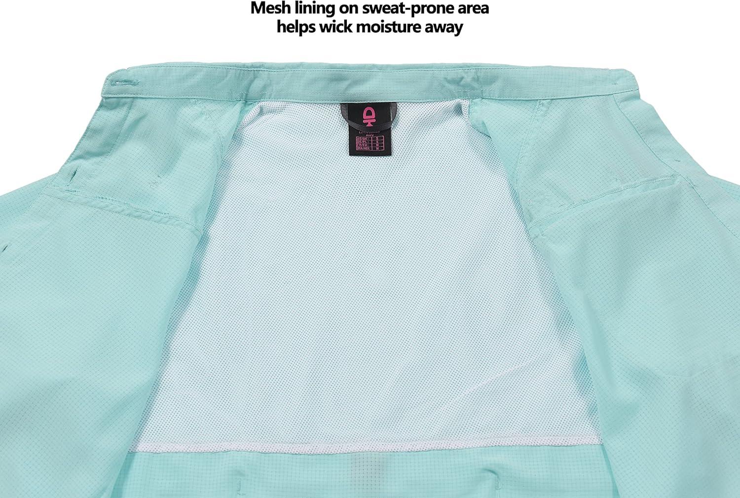 imageLittle Donkey Andy Womens UPF 50 UV Protection Shirt Breathable Long Sleeve Fishing Hiking Shirts Quick DryA Blue Tint