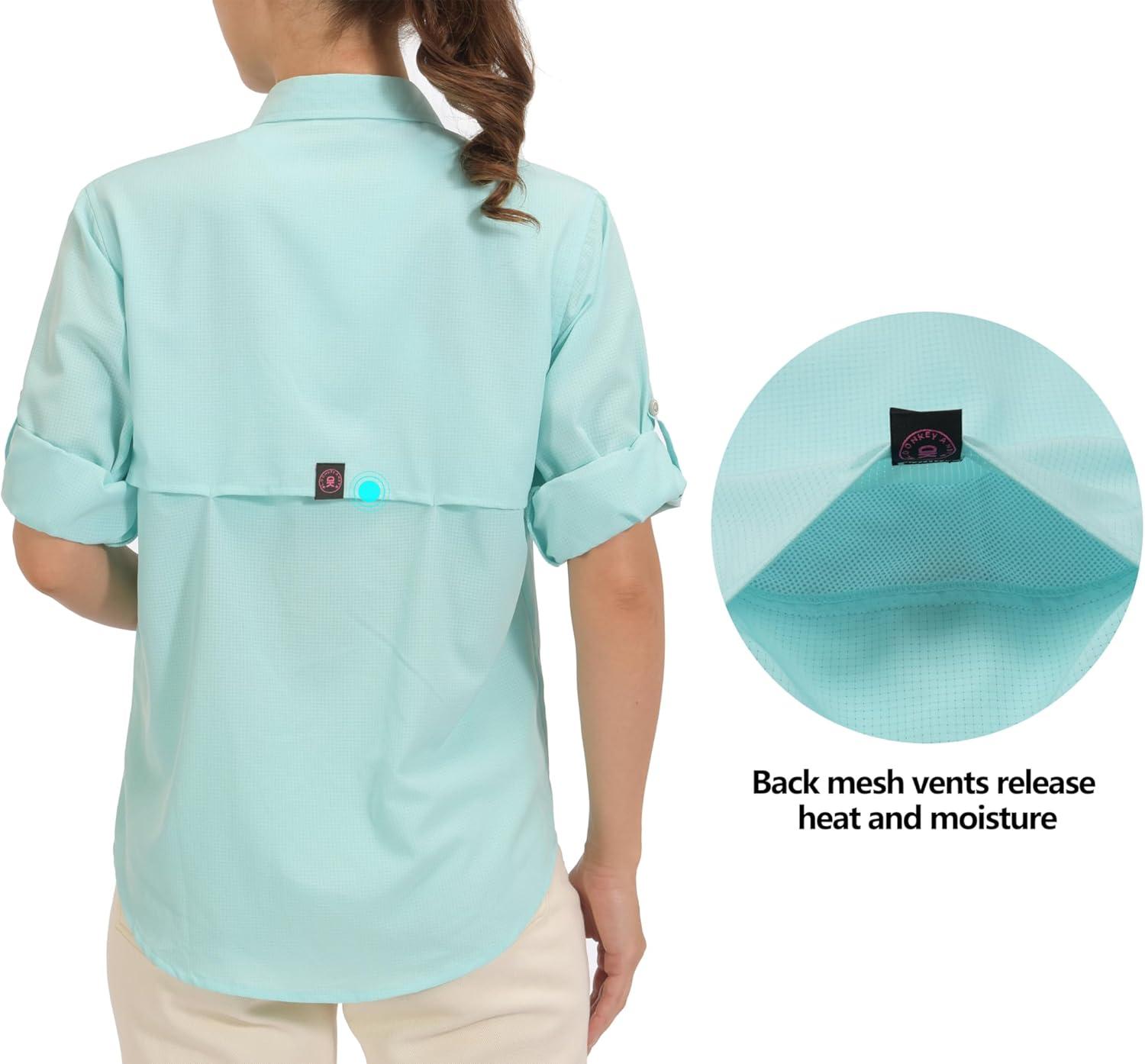 imageLittle Donkey Andy Womens UPF 50 UV Protection Shirt Breathable Long Sleeve Fishing Hiking Shirts Quick DryA Blue Tint