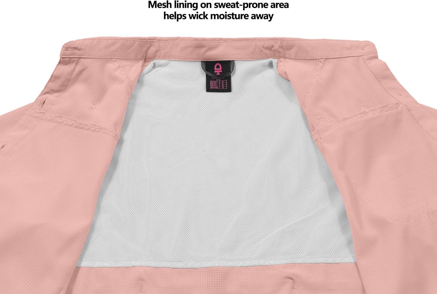 imageLittle Donkey Andy Womens UPF 50 UV Protection Shirt Breathable Long Sleeve Fishing Hiking Shirts Quick DryA Coral