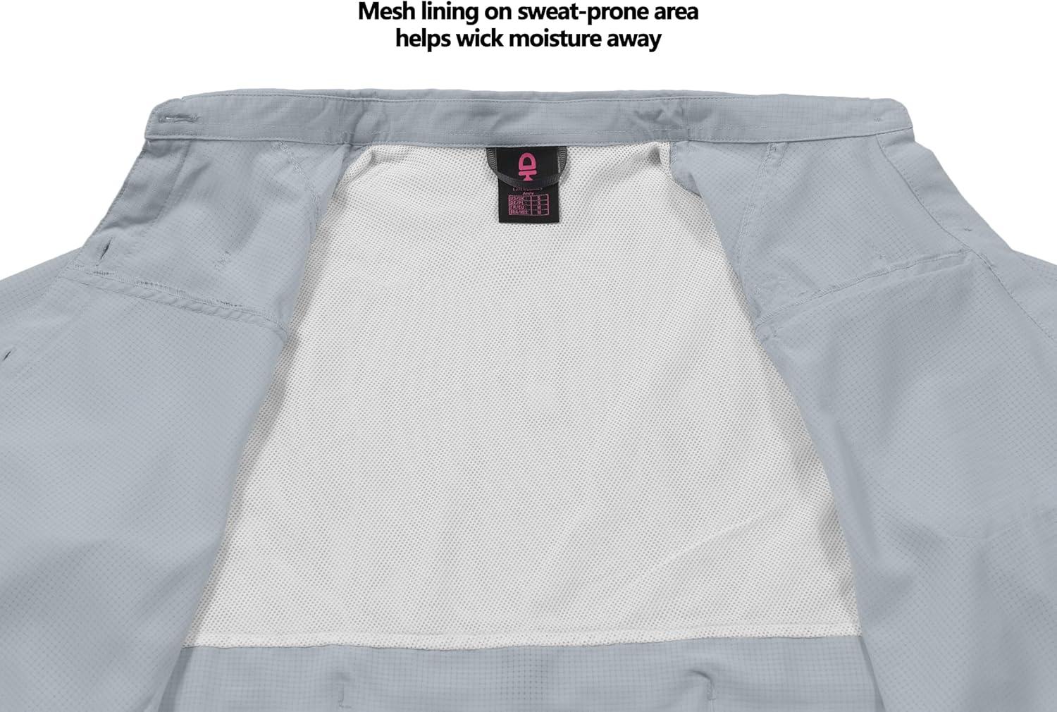 imageLittle Donkey Andy Womens UPF 50 UV Protection Shirt Breathable Long Sleeve Fishing Hiking Shirts Quick DryA Gray