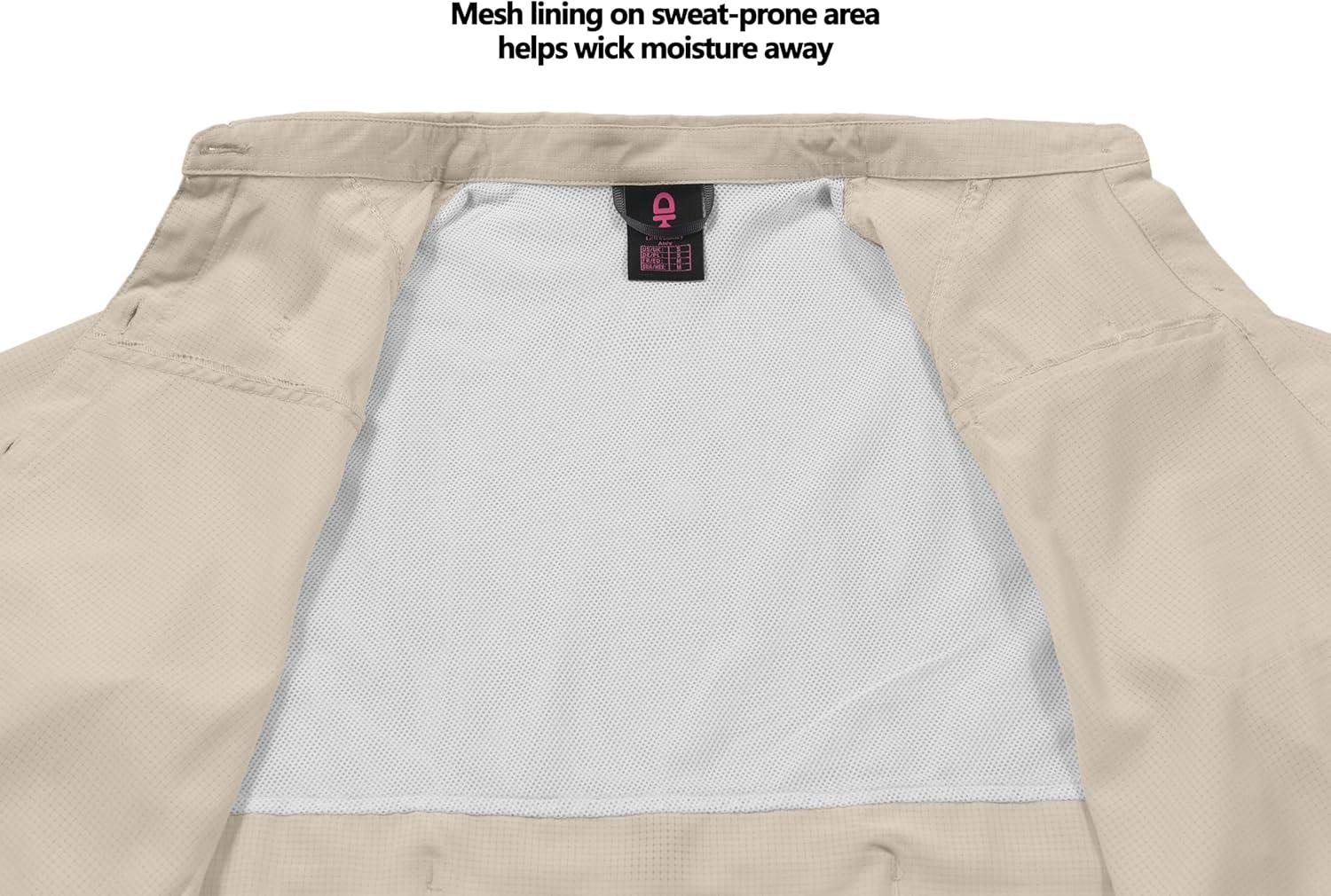 imageLittle Donkey Andy Womens UPF 50 UV Protection Shirt Breathable Long Sleeve Fishing Hiking Shirts Quick DryA Khaki