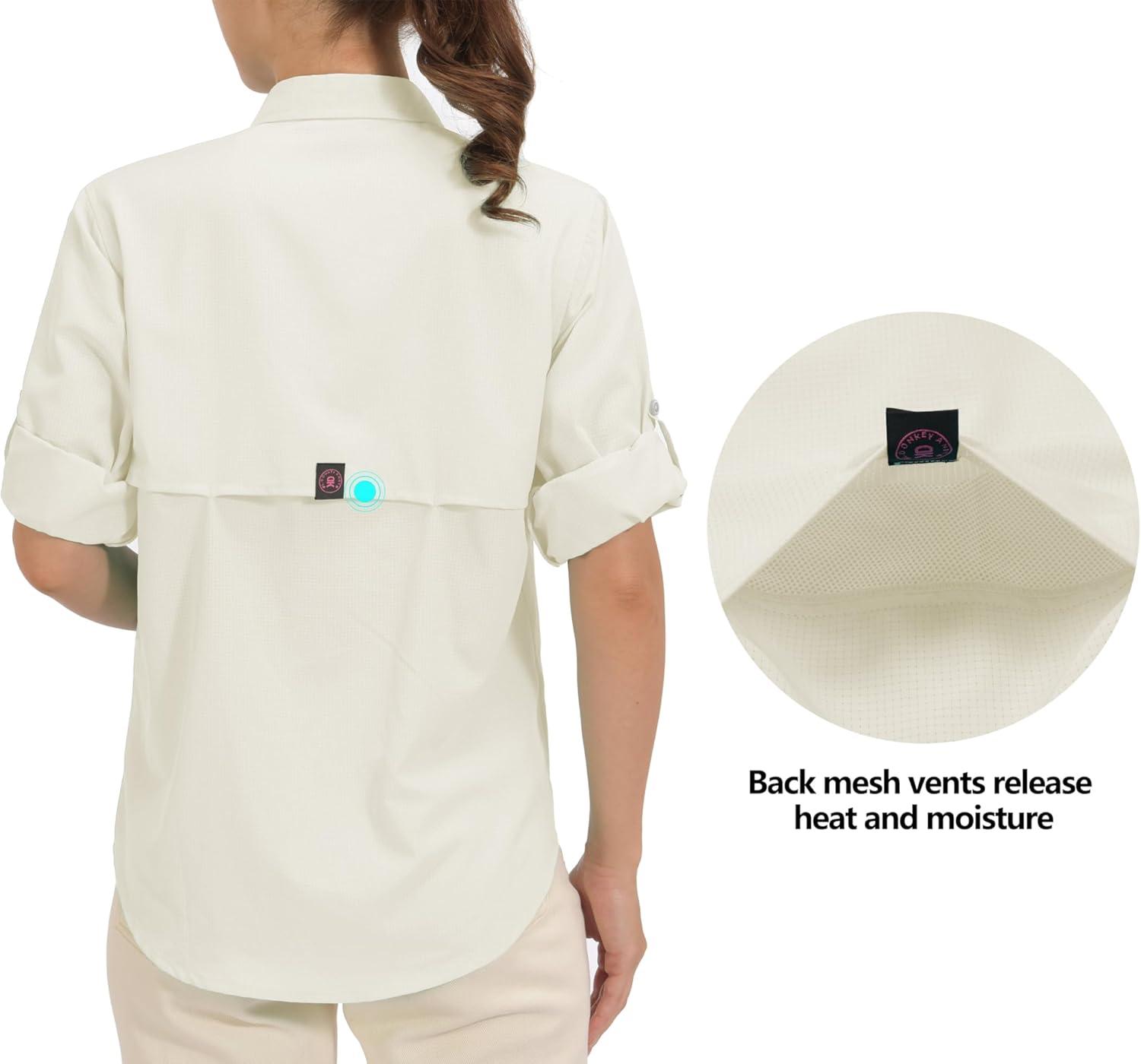 imageLittle Donkey Andy Womens UPF 50 UV Protection Shirt Breathable Long Sleeve Fishing Hiking Shirts Quick DryMarshmallow
