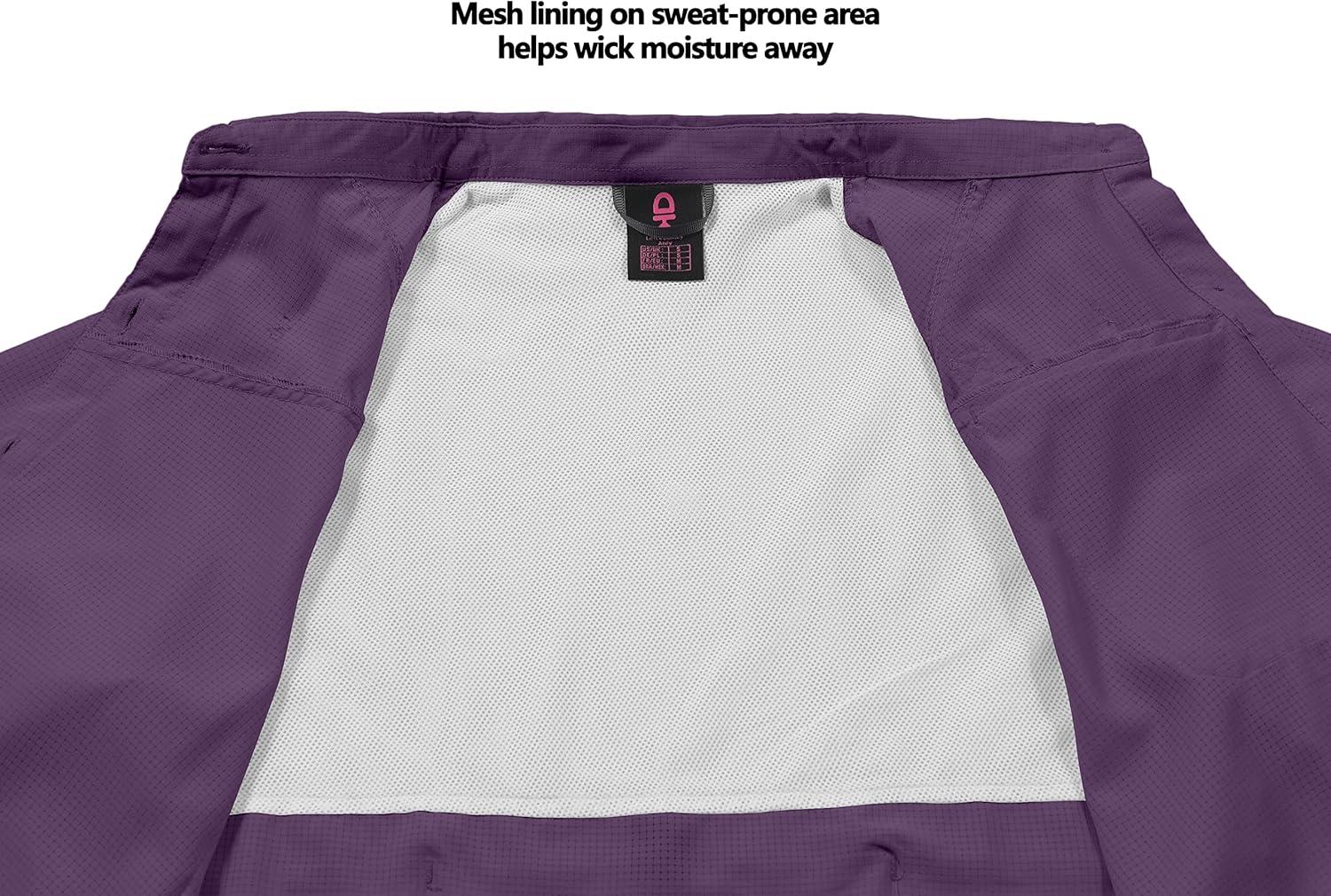 imageLittle Donkey Andy Womens UPF 50 UV Protection Shirt Breathable Long Sleeve Fishing Hiking Shirts Quick DryPurple