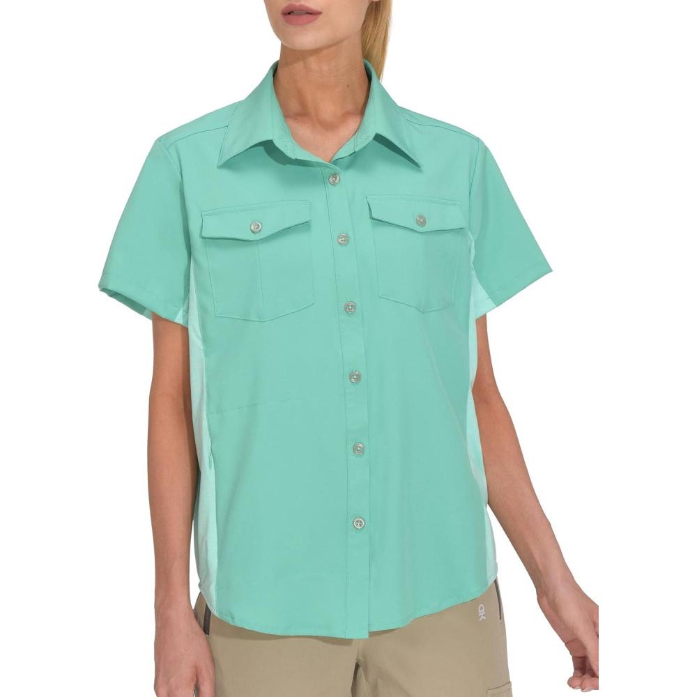 imageLittle Donkey Andy Womens Stretch Quick Dry UPF50 Short Sleeve Shirt for Hiking Travel CampingSeafoam