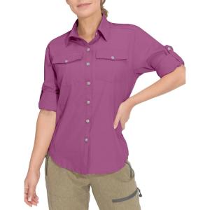 Little Donkey Andy Women’s Stretch Quick Dry UPF50+ Long Sleeve Shirt for Hiking, Travel, Camping(Upgraded Purple)