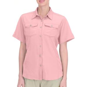Little Donkey Andy Women’s Stretch Quick Dry UPF50+ Short Sleeve Shirt for Hiking, Travel, Camping(02 Pink)