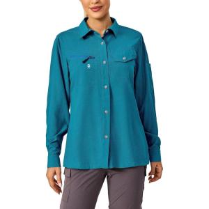 Little Donkey Andy Womens UPF 50+ UV Protection Breathable Long Sleeve Hiking Shirt Fishing Travel Shits Air-Holes Tech(Blue Moon)