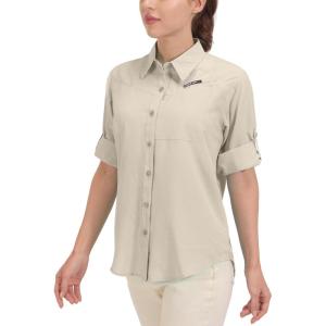 Little Donkey Andy Women’s UPF 50 UV Protection Shirt, Breathable Long Sleeve Fishing Hiking Shirts, Quick Dry(A. Khaki)