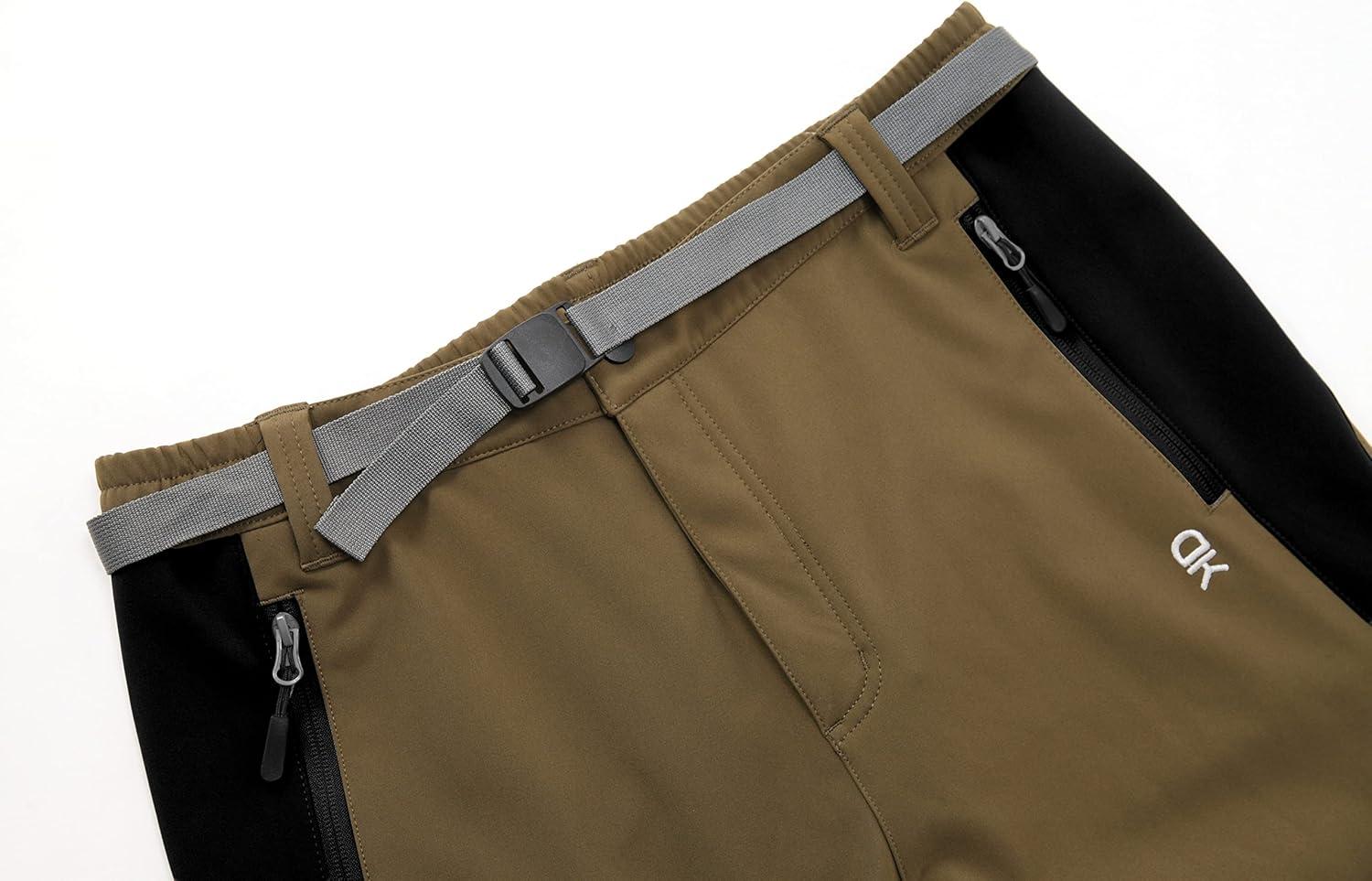 imageLittle Donkey Andy Mens WaterRepellent Softshell Insulated Pants for Hiking Ski Snow Fleece LinedOlive