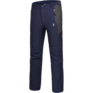Little Donkey Andy Men’s Water-Repellent Softshell Insulated Pants for Hiking Ski Snow, Fleece Lined(Navy)