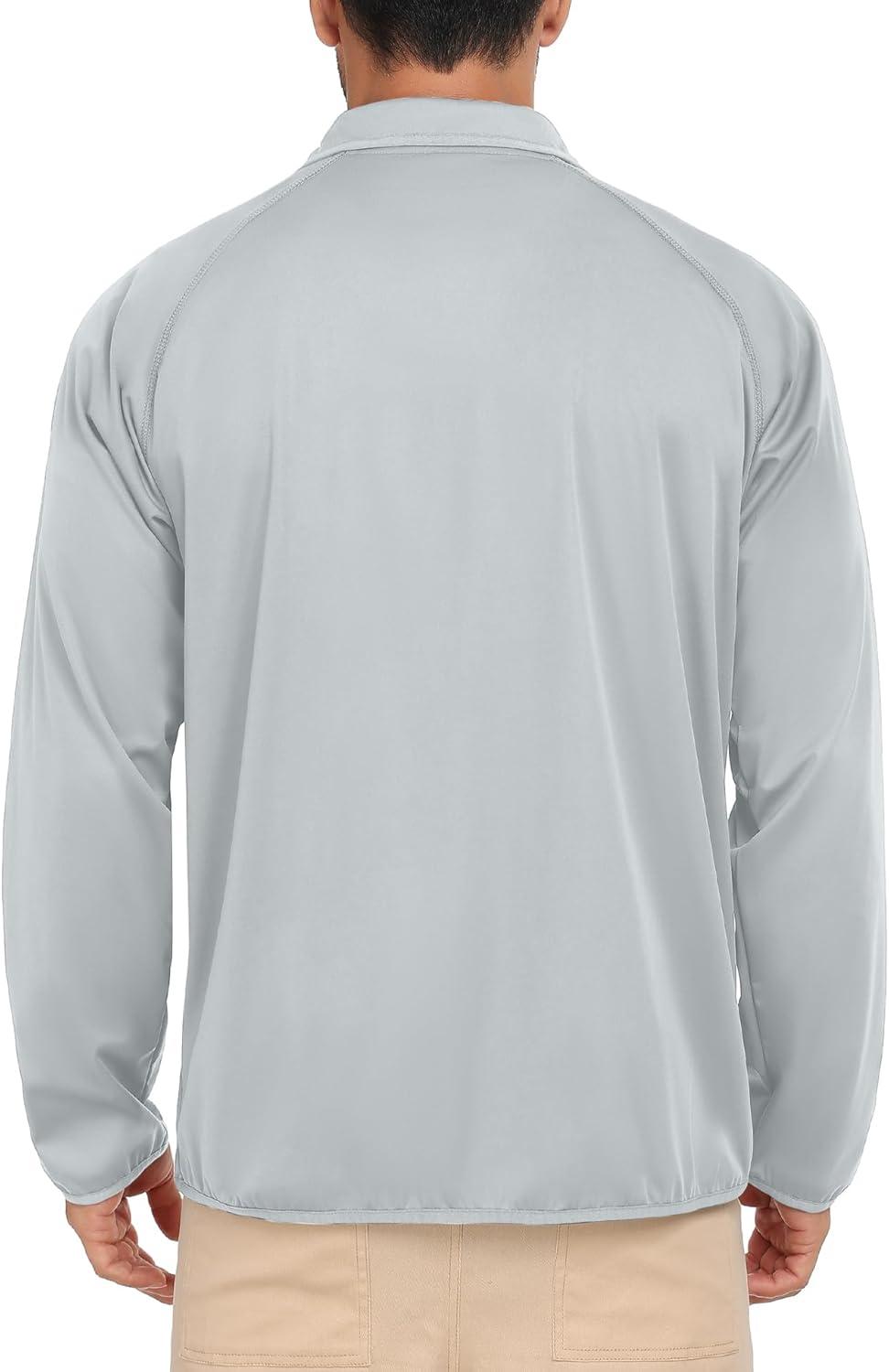 imageLittle Donkey Andy Mens Golf Pullover 14 Zip Sweatshirts Waterproof Windbreak Quarter Zip Golf Jacket with 3 PocketsWhite