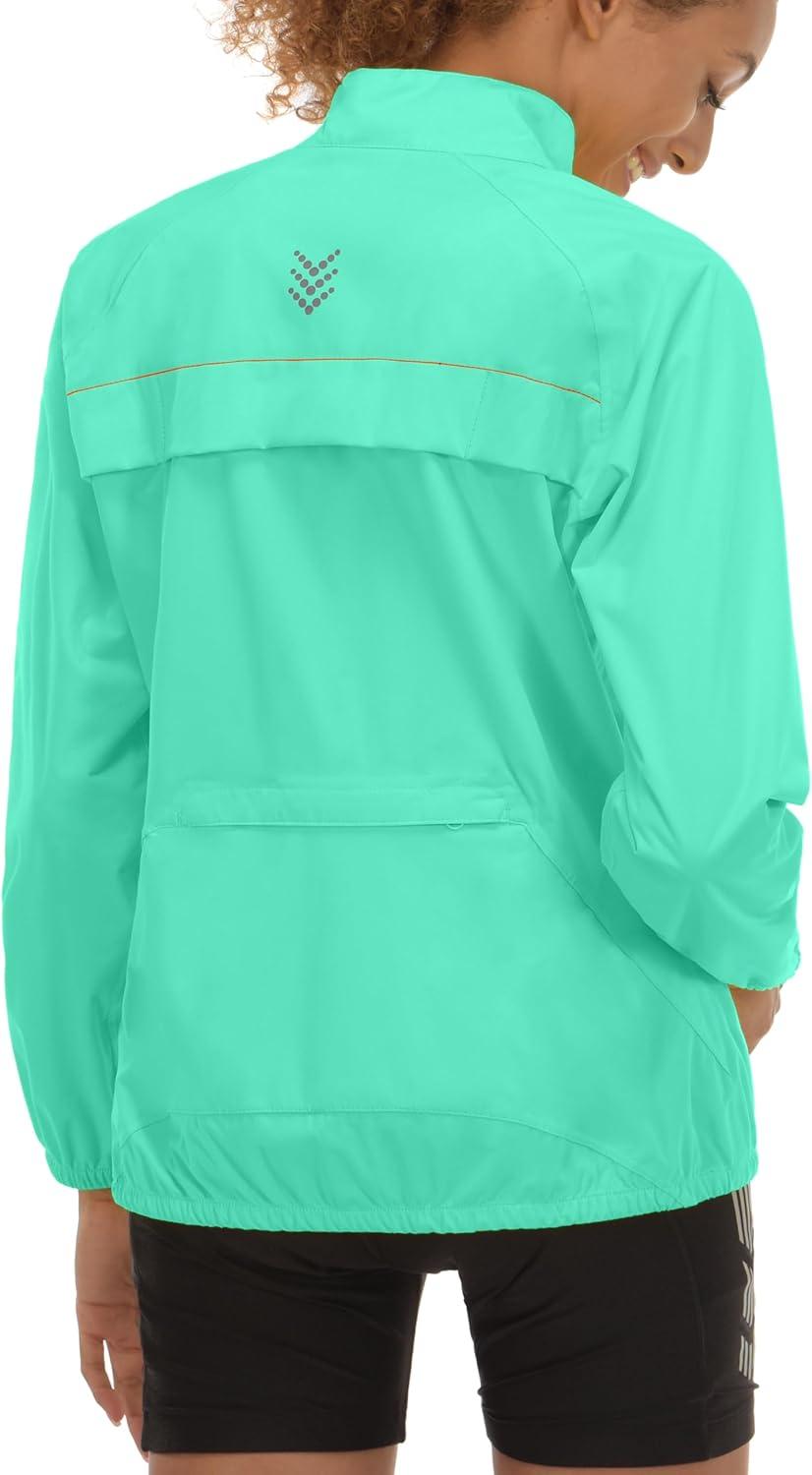 imageLittle Donkey Andy Womens Lightweight Rain Cycling Stretch Jacket with Hood Windproof and Waterproof Ultralight PackableB9upgradeaqua Green