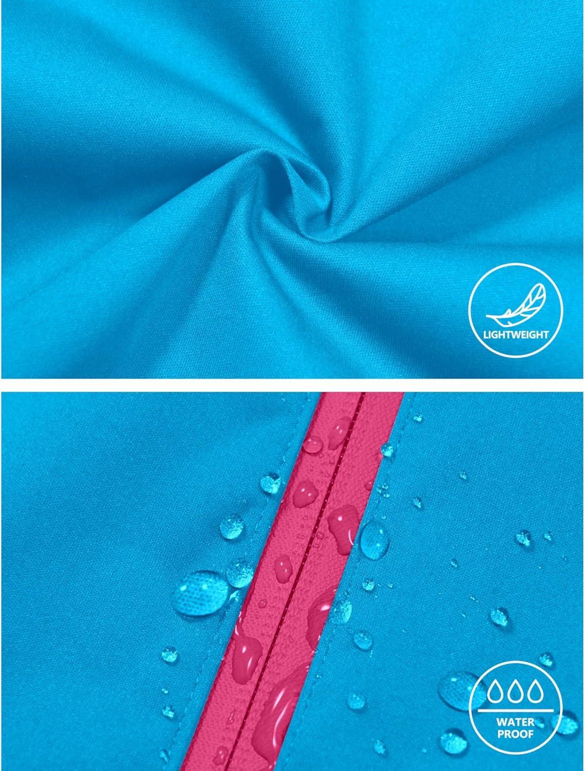 imageLittle Donkey Andy Womens Lightweight Rain Cycling Stretch Jacket with Hood Windproof and Waterproof Ultralight PackableUpgrade Hooddiva Blue