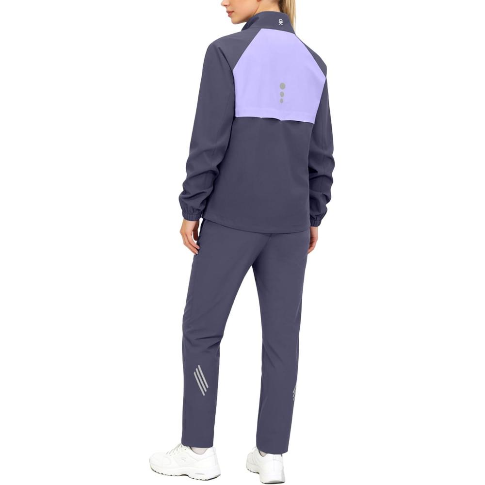 imageLittle Donkey Andy Womens Athletic Tracksuit Set 2 Piece Sweatsuit Casual Outfit Zip Up Sweatshirt Sweatpants with PocketsDark PurpleLight Purple