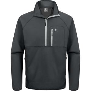 Little Donkey Andy Men’s Golf Pullover 1/4 Zip Sweatshirts Waterproof Windbreak Quarter Zip Golf Jacket with 3 Pockets(Grey)