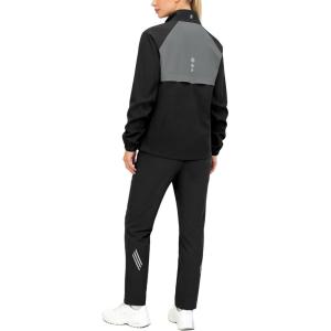 Little Donkey Andy Women’s Athletic Tracksuit Set 2 Piece Sweatsuit Casual Outfit Zip Up Sweatshirt Sweatpants with Pockets(Black/Gray)