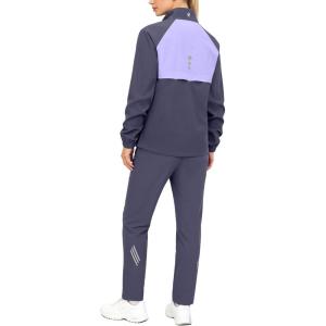 Little Donkey Andy Women’s Athletic Tracksuit Set 2 Piece Sweatsuit Casual Outfit Zip Up Sweatshirt Sweatpants with Pockets(Dark Purple/Light Purple)
